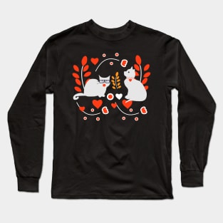 Valentines cat decor Long Sleeve T-Shirt